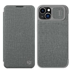 For iPhone 14 NILLKIN QIN Series Pro Leather Phone Case(Grey)