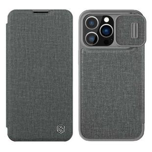 For iPhone 14 Pro Max NILLKIN QIN Series Pro Leather Phone Case(Grey)