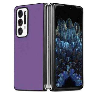 For OPPO Find N Plain Skin Litchi Texture Phone Case(Purple)