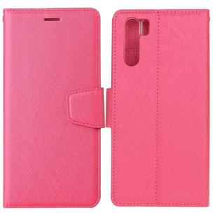 For OPPO A91 / F15 Silk Texture Horizontal Flip Leather Case with Holder & Card Slots & Wallet & Photo Frame(Rose Red)