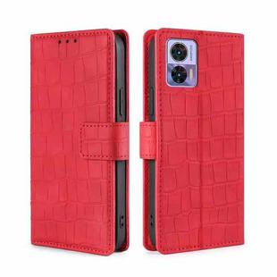 For Motorola Edge 30 Neo Skin Feel Crocodile Magnetic Clasp Leather Phone Case(Red)