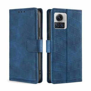 For Motorola Edge X30 Pro 5G/Edge 30 Ultra Skin Feel Crocodile Magnetic Clasp Leather Phone Case(Blue)