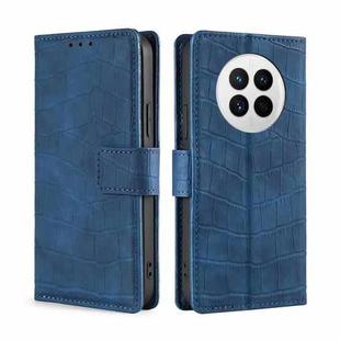 For Huawei Mate 50 Skin Feel Crocodile Magnetic Clasp Leather Phone Case(Blue)