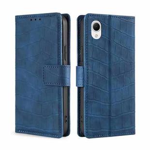For Samsung Galaxy A23e/A22e Skin Feel Crocodile Magnetic Clasp Leather Phone Case(Blue)