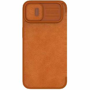 For iPhone 14 NILLKIN QIN Series Pro Crazy Horse Texture Leather Case(Brown)