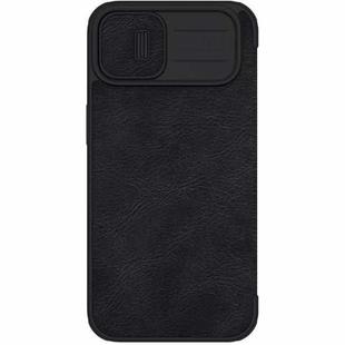 For iPhone 14 NILLKIN QIN Series Pro Crazy Horse Texture Leather Case(Black)