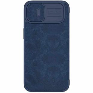 For iPhone 14 Plus  NILLKIN QIN Series Pro Crazy Horse Texture Leather Case(Blue)