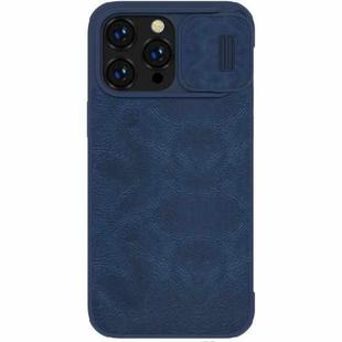 For iPhone 14 Pro NILLKIN QIN Series Pro Crazy Horse Texture Leather Case(Blue)