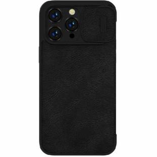 For iPhone 14 Pro Max NILLKIN QIN Series Pro Crazy Horse Texture Leather Case(Black)