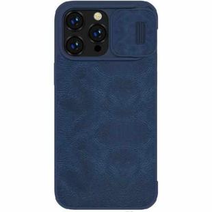 For iPhone 14 Pro Max NILLKIN QIN Series Pro Crazy Horse Texture Leather Case(Blue)