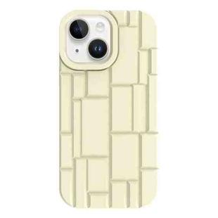 For iPhone 14 3D Ice Cubes Liquid Silicone Phone Case(Beige)