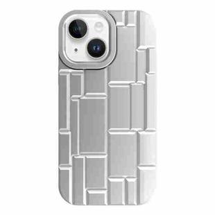 For iPhone 14 Plus  3D Ice Cubes Liquid Silicone Phone Case(Silver)