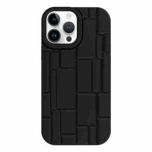 For iPhone 14 Pro 3D Ice Cubes Liquid Silicone Phone Case(Black)