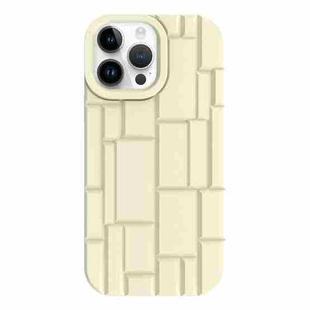 For iPhone 14 Pro 3D Ice Cubes Liquid Silicone Phone Case(Beige)