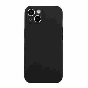 For iPhone 14 Straight Edge Solid Color TPU Shockproof Phone Case(Black)