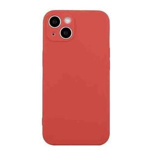 For iPhone 14 Straight Edge Solid Color TPU Shockproof Phone Case(Hawthorn Red)