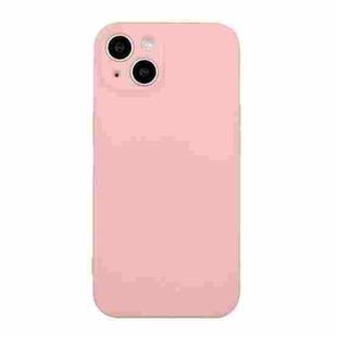 For iPhone 14 Straight Edge Solid Color TPU Shockproof Phone Case(Light Pink)