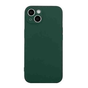 For iPhone 14 Plus  Straight Edge Solid Color TPU Shockproof Phone Case(Dark Night Green)