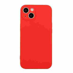 For iPhone 14 Plus  Straight Edge Solid Color TPU Shockproof Phone Case(Red)