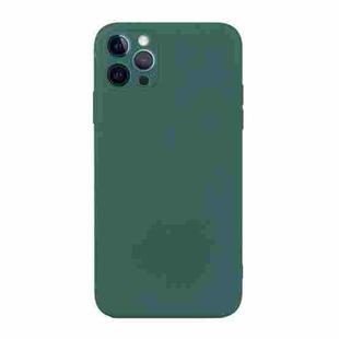 For iPhone 14 Pro Straight Edge Solid Color TPU Shockproof Phone Case(Dark Night Green)