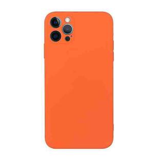 For iPhone 14 Pro Straight Edge Solid Color TPU Shockproof Phone Case(Orange)