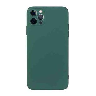 For iPhone 14 Pro Max Straight Edge Solid Color TPU Shockproof Phone Case(Dark Night Green)