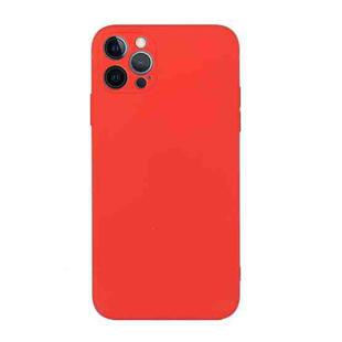 For iPhone 14 Pro Max Straight Edge Solid Color TPU Shockproof Phone Case(Red)