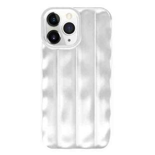 For iPhone 11 Pro Max 3D Stripe TPU Phone Case(Silver)