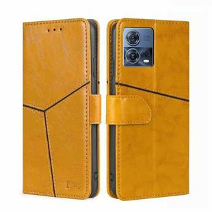 For Motorola Edge S30 Pro 5G/Edge 30 Fusion Geometric Stitching Leather Phone Case(Yellow)