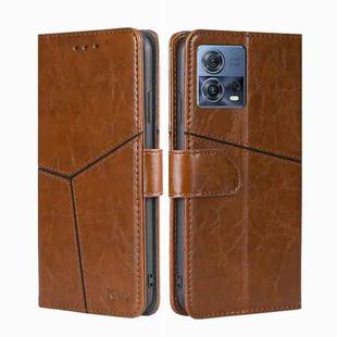 For Motorola Edge S30 Pro 5G/Edge 30 Fusion Geometric Stitching Leather Phone Case(Light Brown)