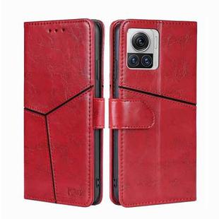 For Motorola Edge X30 Pro 5G/Edge 30 Ultra Geometric Stitching Leather Phone Case(Red)
