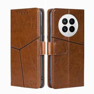 For Huawei Mate 50 Geometric Stitching Leather Phone Case(Light Brown)