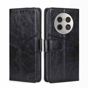 For Huawei Mate 50 Pro Geometric Stitching Leather Phone Case(Black)