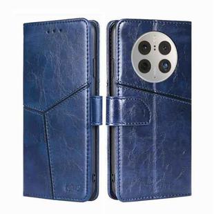 For Huawei Mate 50 Pro Geometric Stitching Leather Phone Case(Blue)