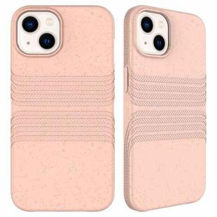 For iPhone 14 Plus  Wheat Straw Material Degradable TPU Phone Case(Pink)