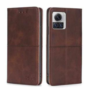 For Motorola Edge X30 Pro 5G/Edge 30 Ultra Cow Texture Magnetic Horizontal Flip Leather Phone Case(Dark Brown)