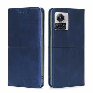 For Motorola Edge X30 Pro 5G/Edge 30 Ultra Cow Texture Magnetic Horizontal Flip Leather Phone Case(Blue)