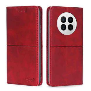 For Huawei Mate 50 Cow Texture Magnetic Horizontal Flip Leather Phone Case(Red)