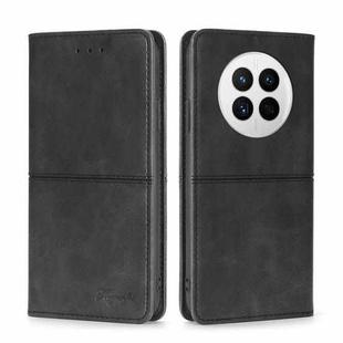 For Huawei Mate 50 Cow Texture Magnetic Horizontal Flip Leather Phone Case(Black)