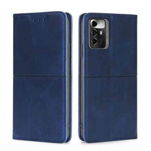 For ZTE Blade A72 5G Cow Texture Magnetic Horizontal Flip Leather Phone Case(Blue)