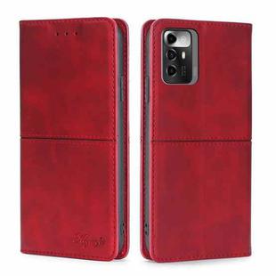 For ZTE Blade A72 5G Cow Texture Magnetic Horizontal Flip Leather Phone Case(Red)