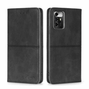 For ZTE Blade A72 5G Cow Texture Magnetic Horizontal Flip Leather Phone Case(Black)