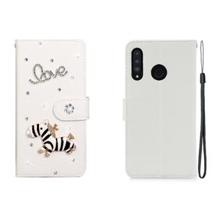 For Huawei P30 Lite Horizontal Flip Solid Color Rhinestones Leather Case with Card Slot & Wallet & Holder(Trojan)