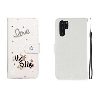 For Huawei P30 Pro Horizontal Flip Solid Color Rhinestones Leather Case with Card Slot & Wallet & Holder(Trojan)