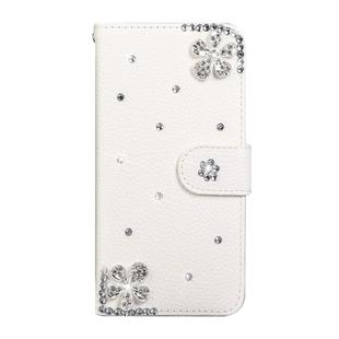 For Huawei P40 Horizontal Flip Solid Color Rhinestones Leather Case with Card Slot & Wallet & Holder(Diagonal Flower)