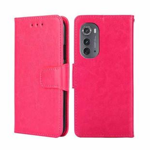 For Motorola Edge 2022 Crystal Texture Leather Phone Case(Rose Red)