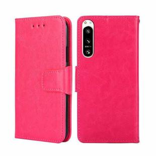 For Sony Xperia 5 IV Crystal Texture Leather Phone Case(Rose Red)