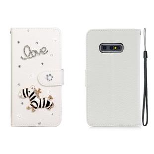 For Galaxy S10 Lite Horizontal Flip Solid Color Rhinestones Leather Case with Card Slot & Wallet & Holder(Trojan)