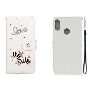 For Huawei Y9 (2019) Horizontal Flip Solid Color Rhinestones Leather Case with Card Slot & Wallet & Holder(Trojan)