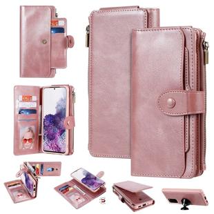 For Galaxy S20 Plus Multifunctional Retro Detachable Magnetic Horizontal Flip Leather Case with Card Slots & Holder & Wallet & Photo Frame(Pink)